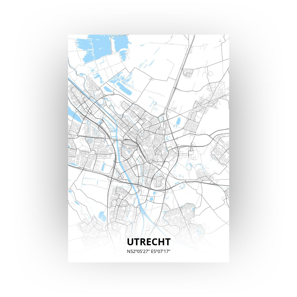 Poster Utrecht Plattegrond - A0 - Standaard stijl