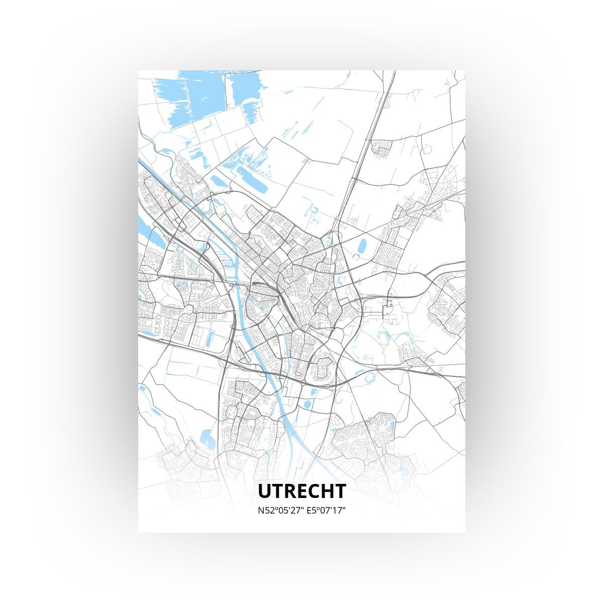 Poster Utrecht Plattegrond - A3 - Standaard stijl