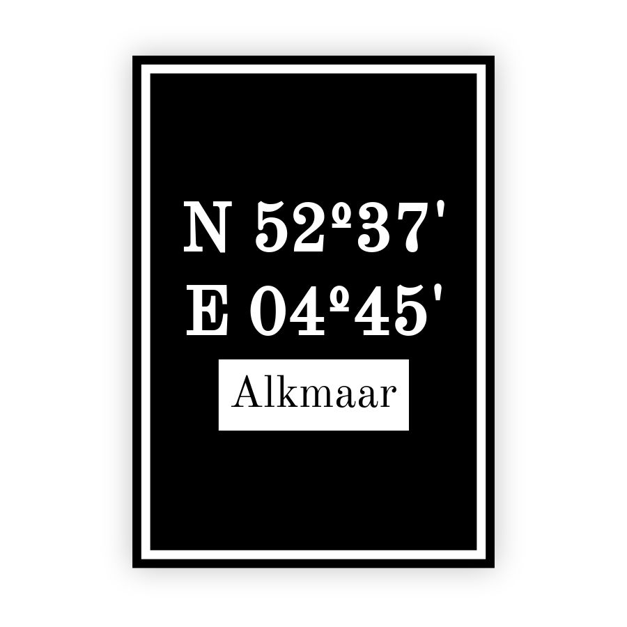 Coordinaten poster van Alkmaar