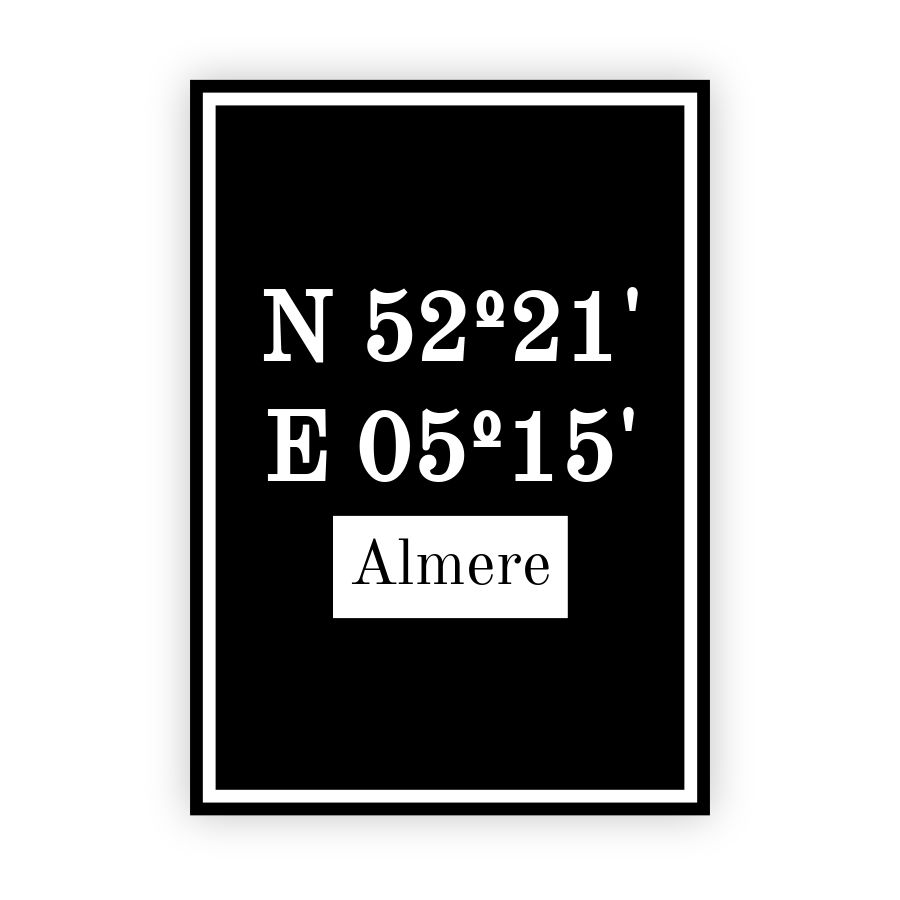 Coordinaten poster van Almere