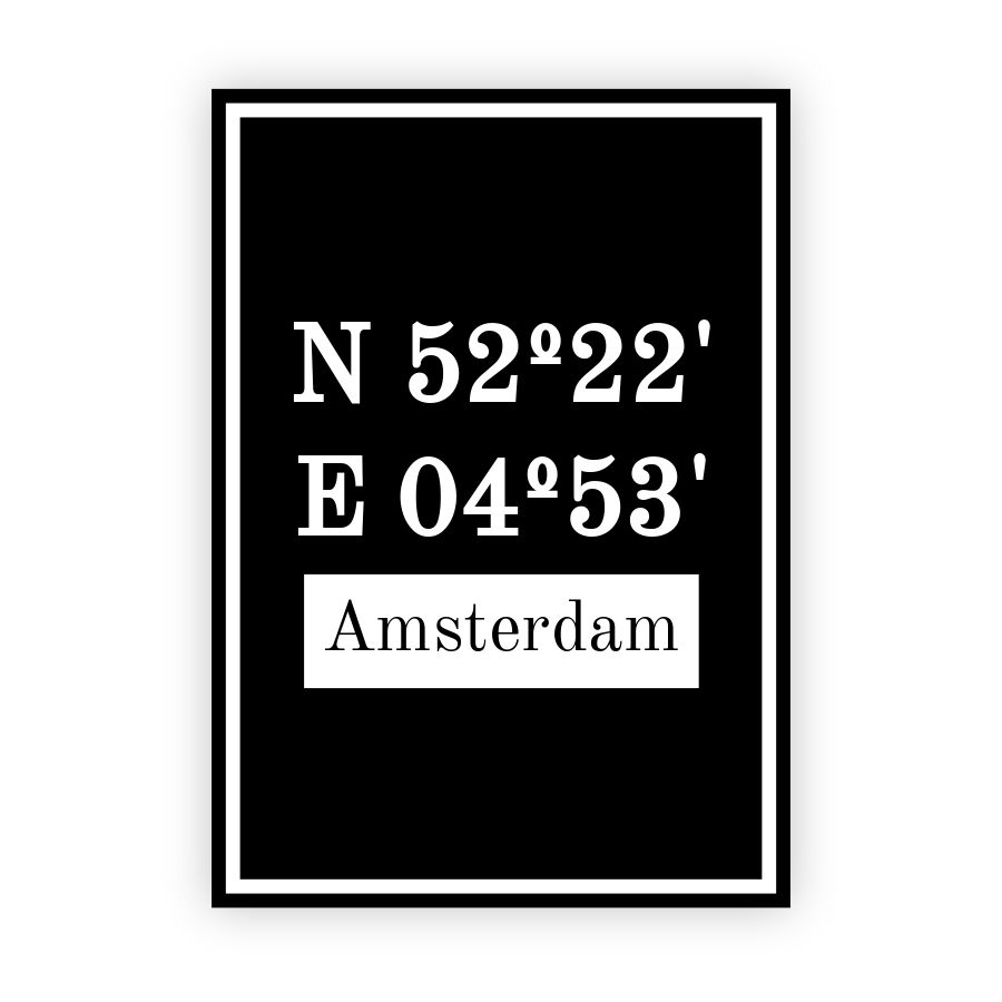 Coordinaten poster van Amsterdam