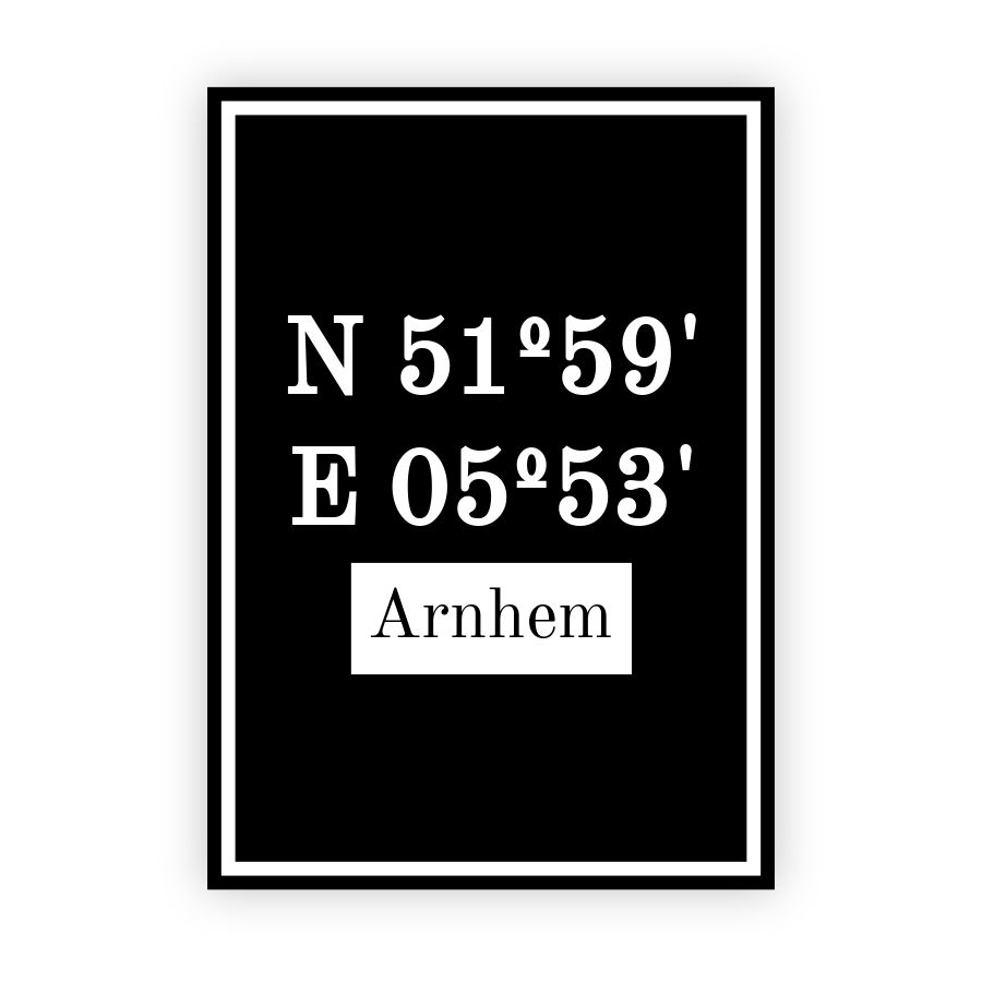 Coordinaten poster van Arnhem