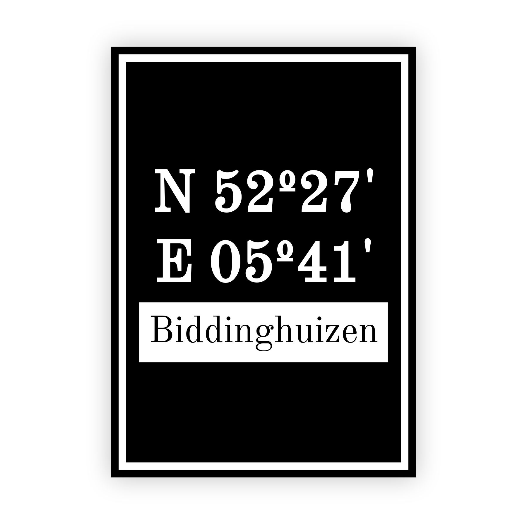 Coordinaten poster van Biddinghuizen