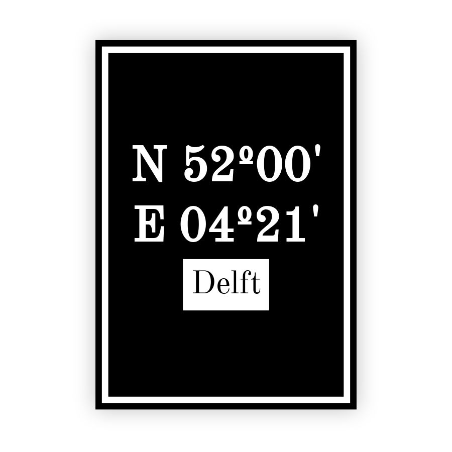 Coordinaten poster van Delft