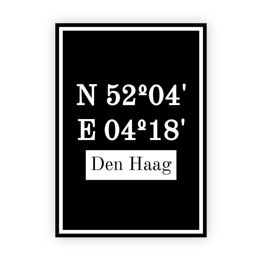 Coordinaten poster van Den Haag