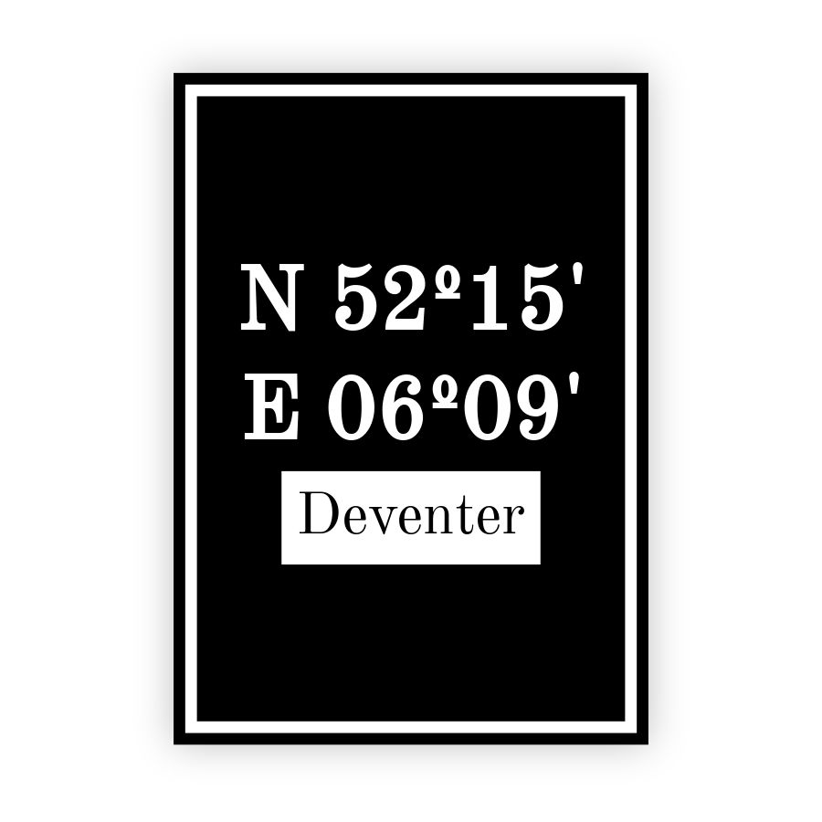 Coordinaten poster van Deventer