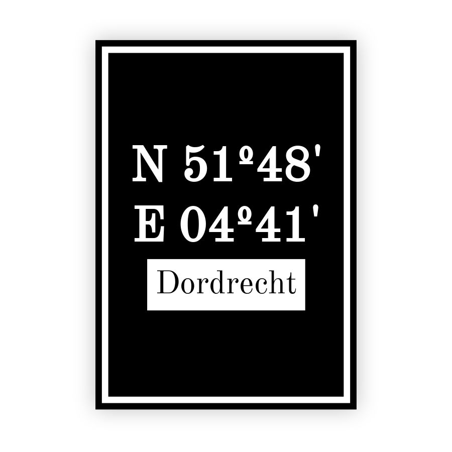 Coordinaten poster van Dordrecht