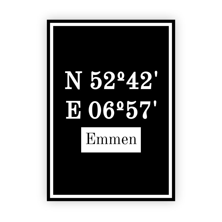 Coordinaten poster van Emmen