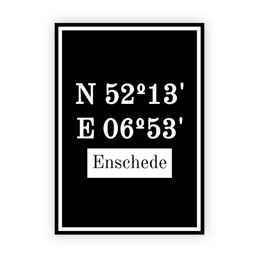 Coordinaten poster van Enschede