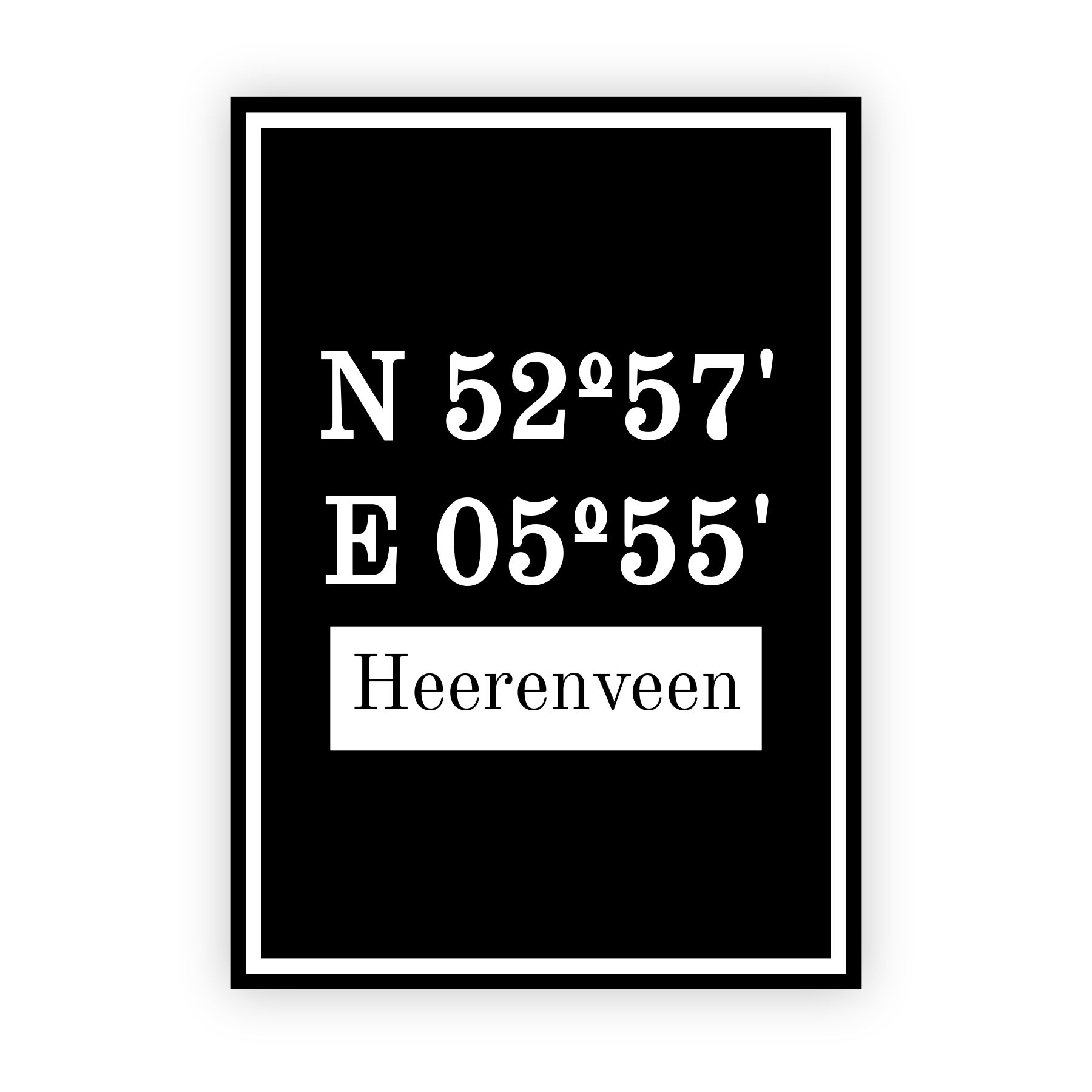 Coordinaten poster van Heerenveen