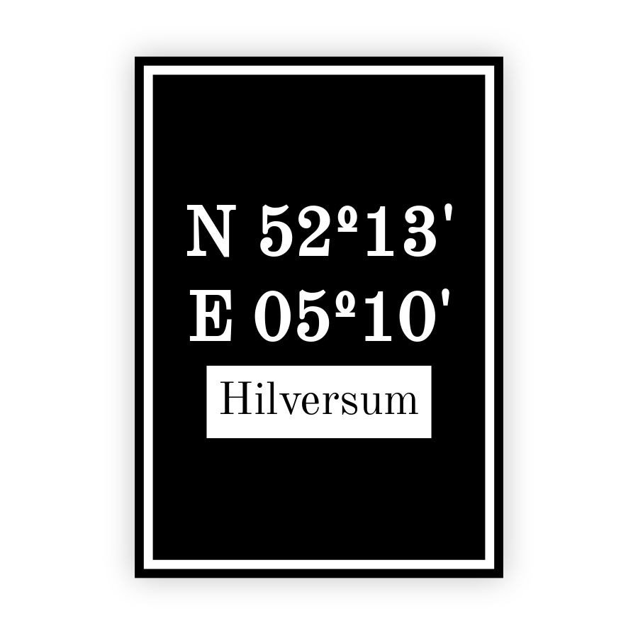 Coordinaten poster van Hilversum