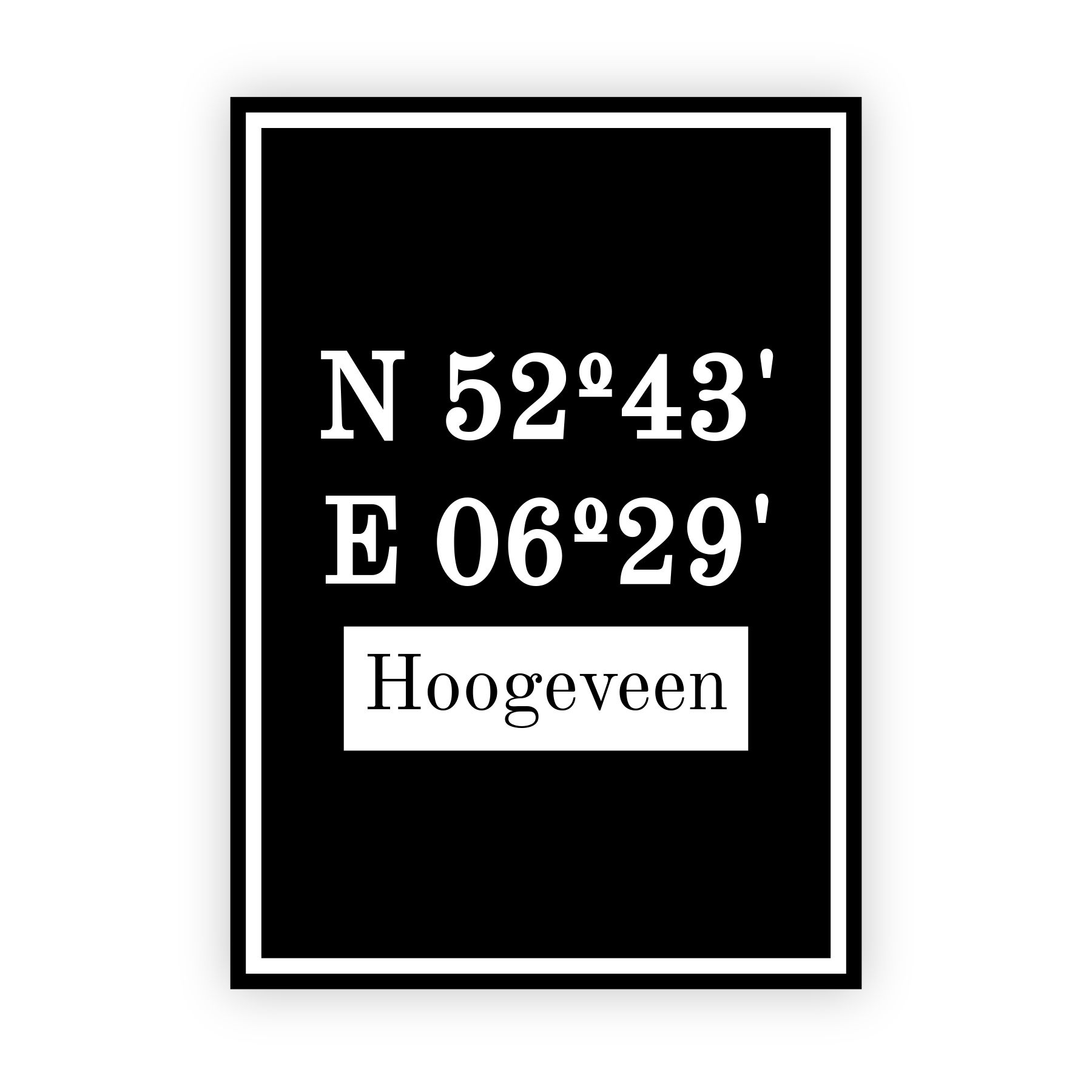 Coordinaten poster van Hoogeveen