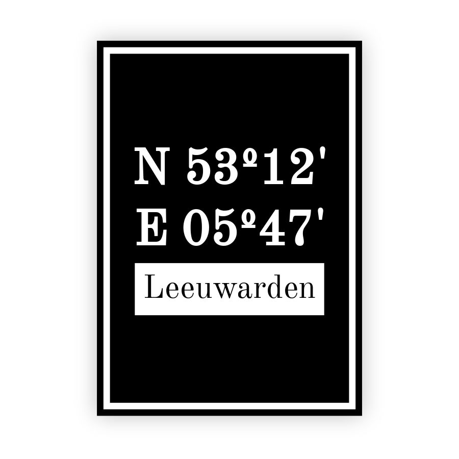 Coordinaten poster van Leeuwarden