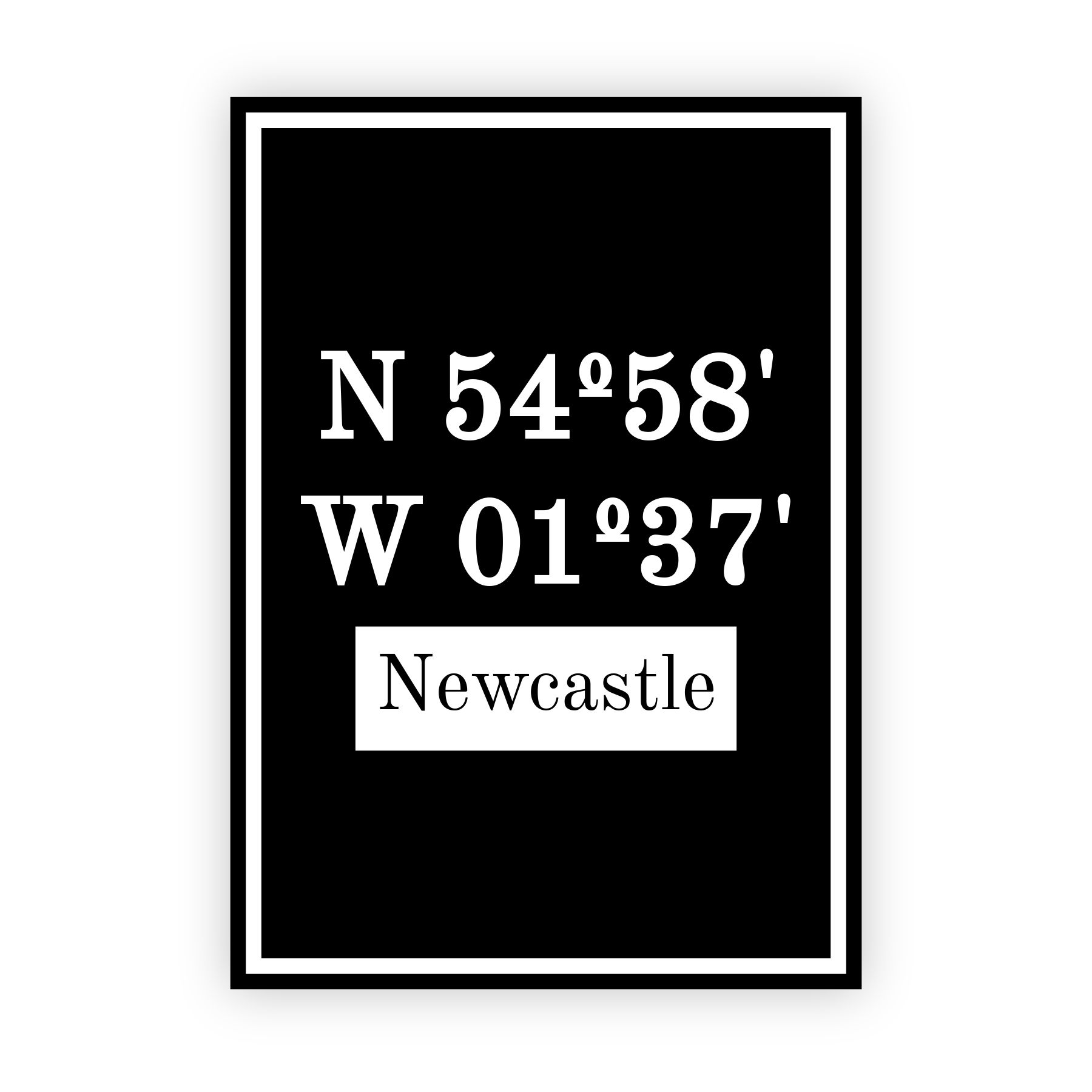 Coordinaten poster van Newcastle