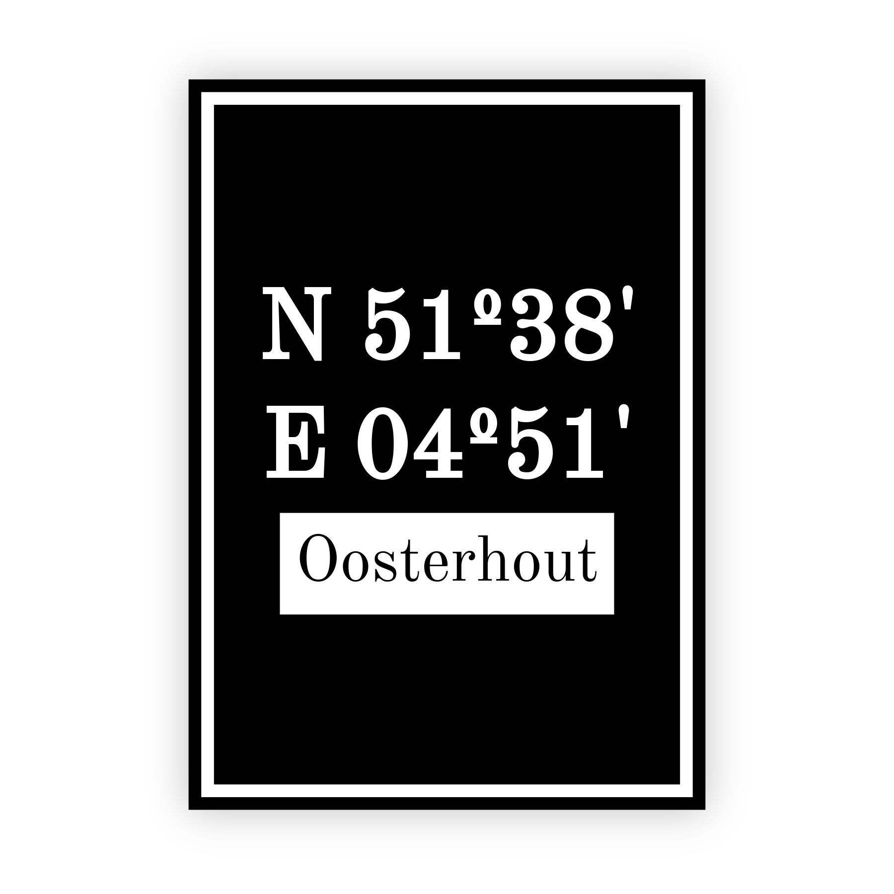 Coordinaten poster van Oosterhout