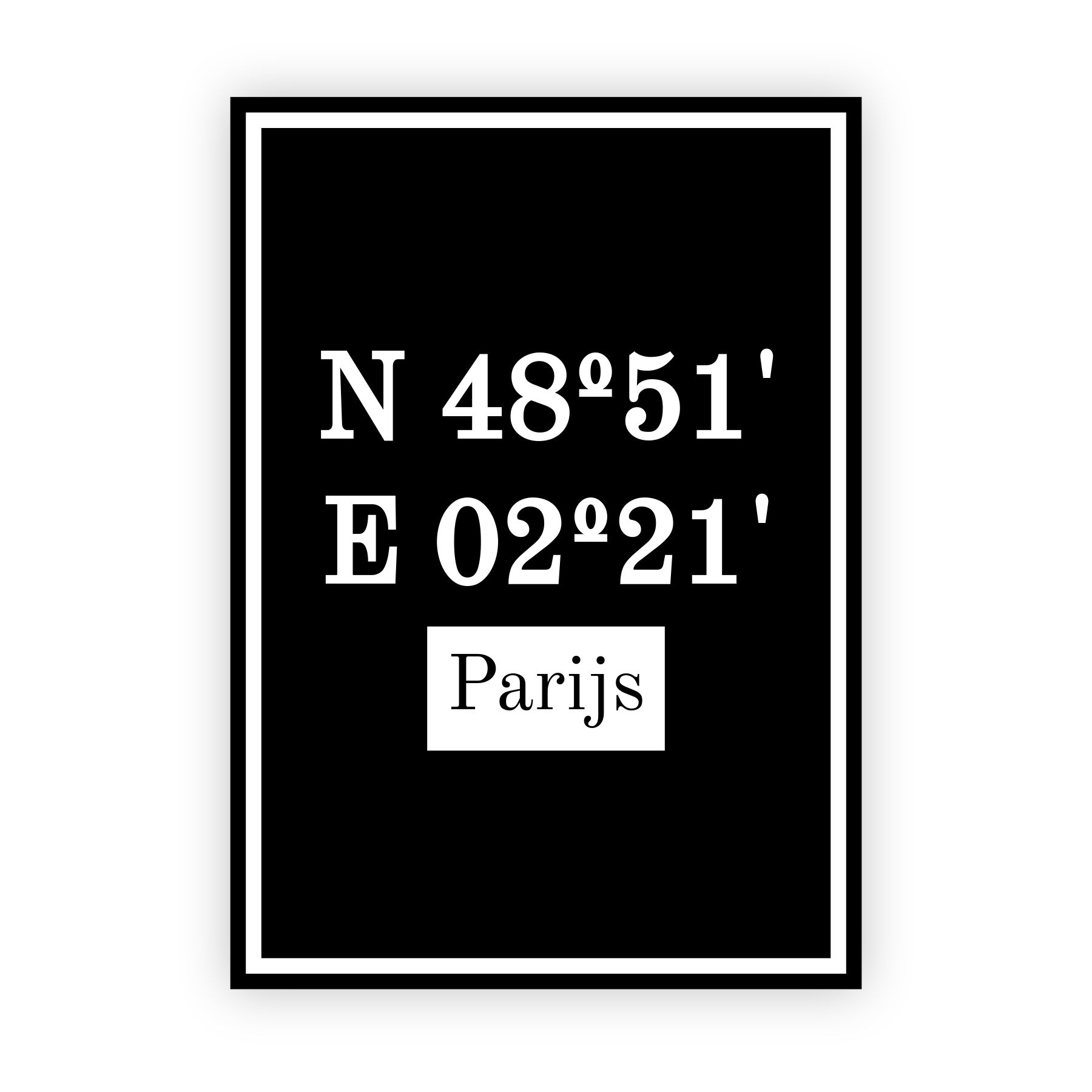 Coordinaten poster van Parijs
