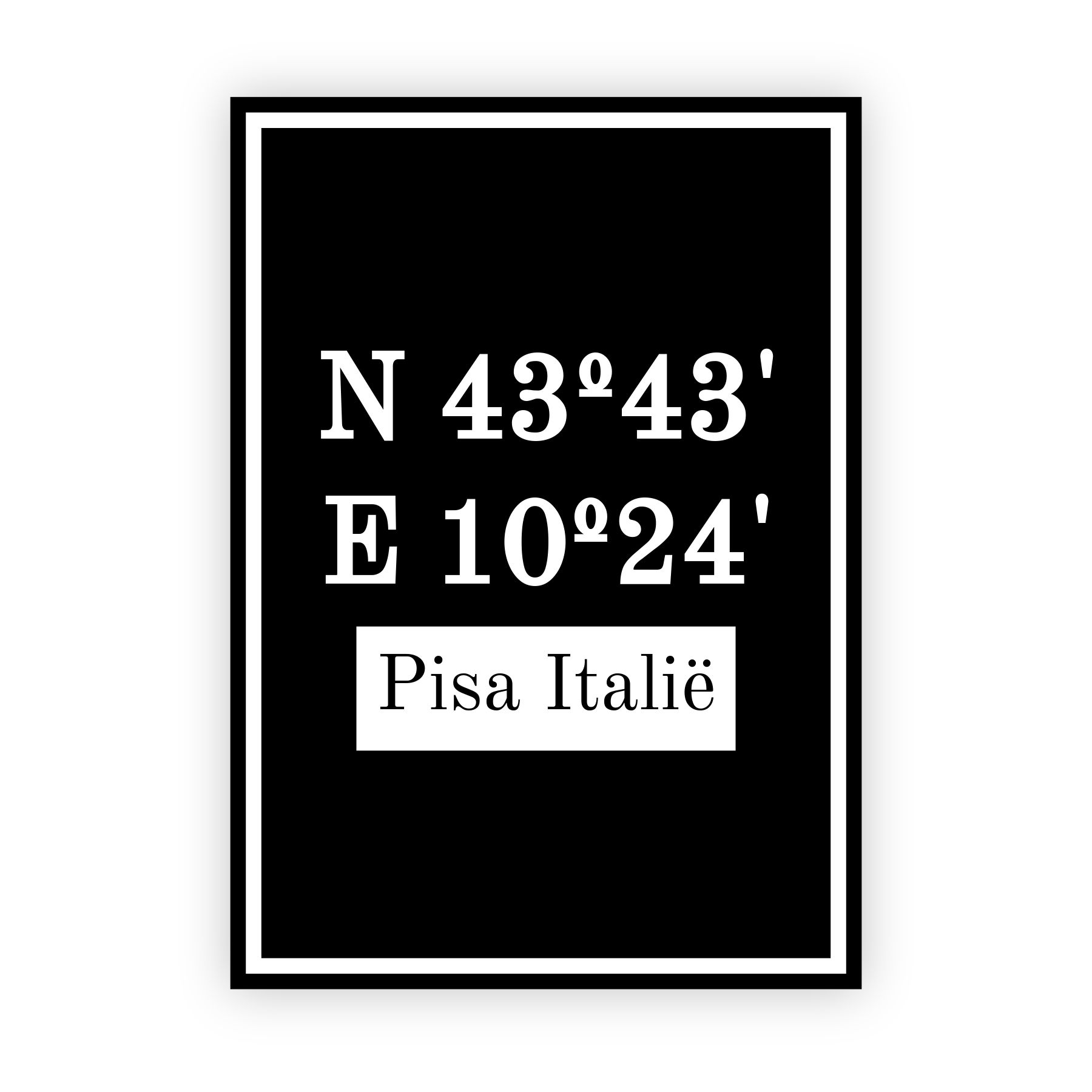 Coordinaten poster van Pisa Italië