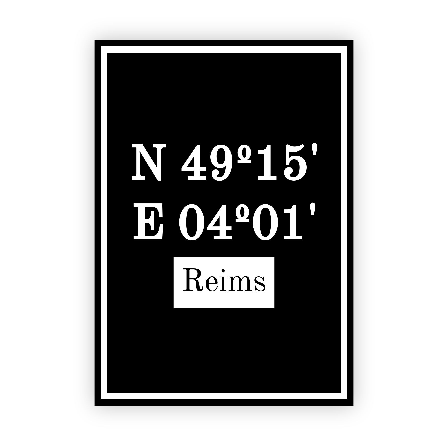 Coordinaten poster van Reims