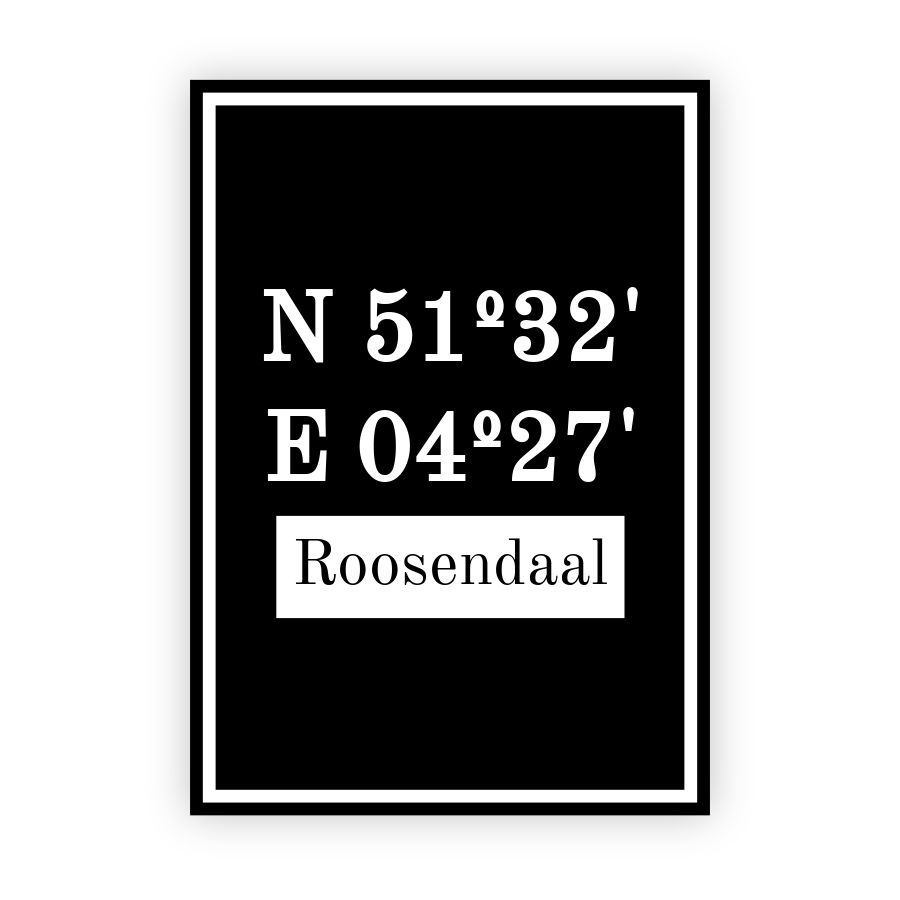 Coordinaten poster van Roosendaal
