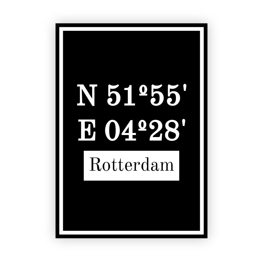 Coordinaten poster van Rotterdam