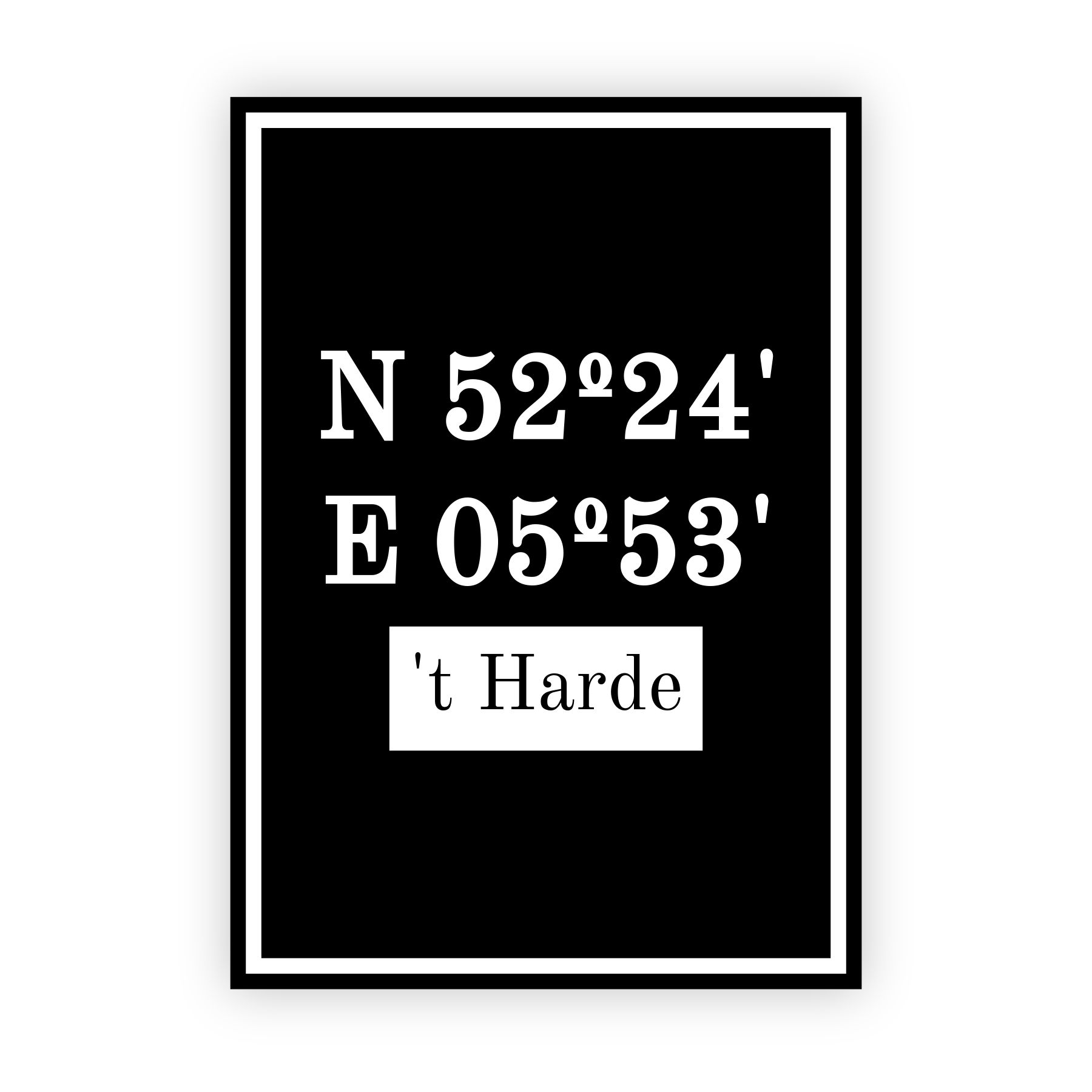 Coordinaten poster van 't Harde