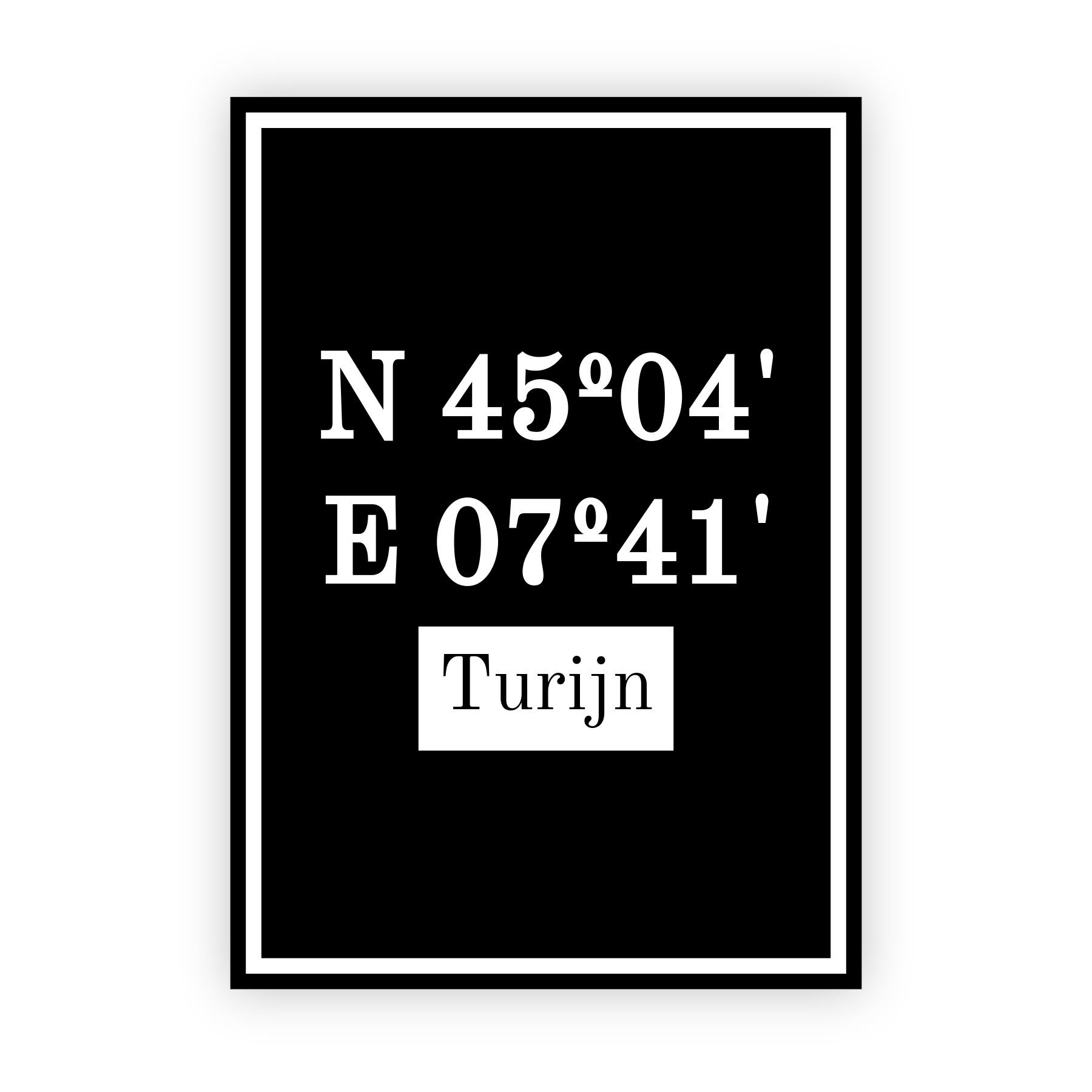 Coordinaten poster van Turijn