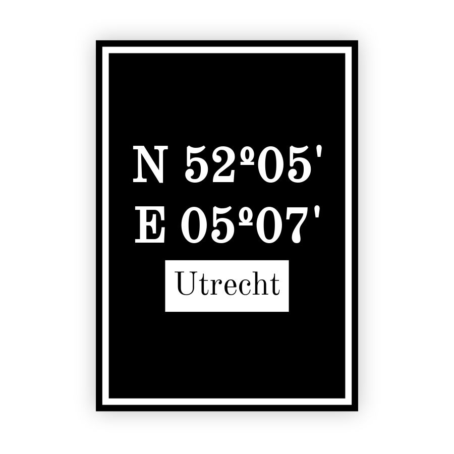 Coordinaten poster van Utrecht