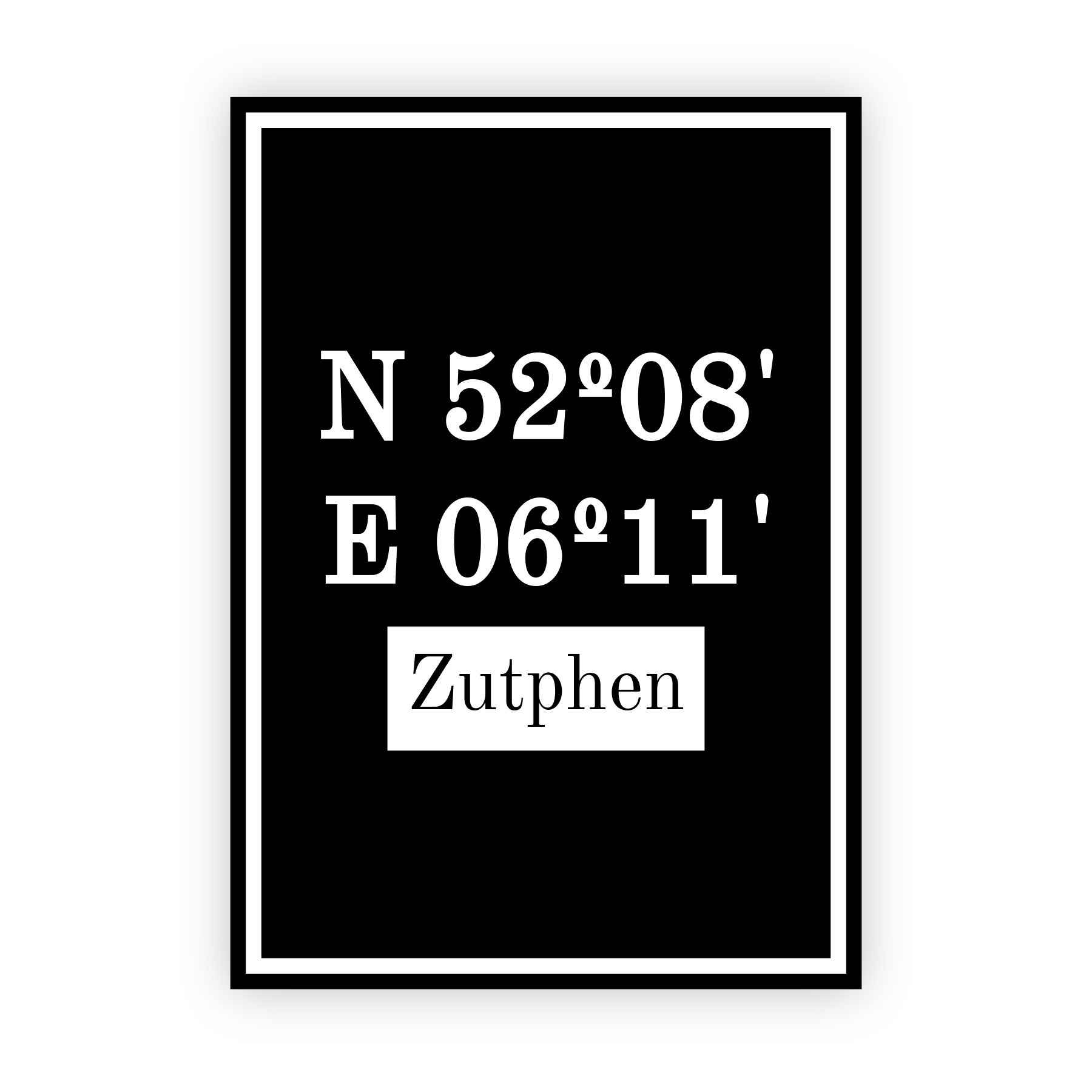 Coordinaten poster van Zutphen