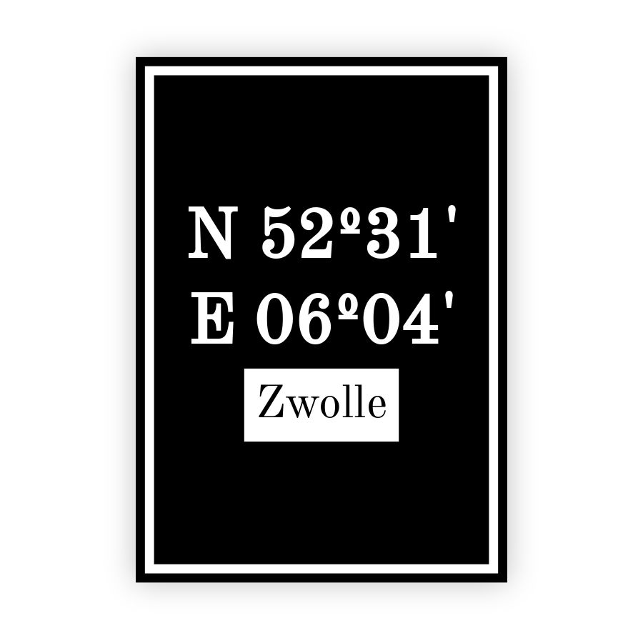 Coordinaten poster van Zwolle