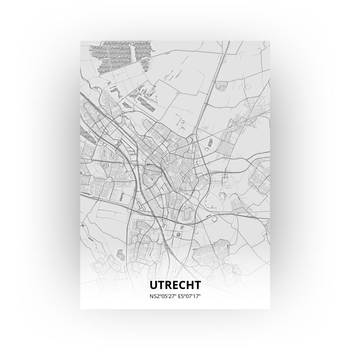 Poster Utrecht Plattegrond - A3 - Tekening stijl