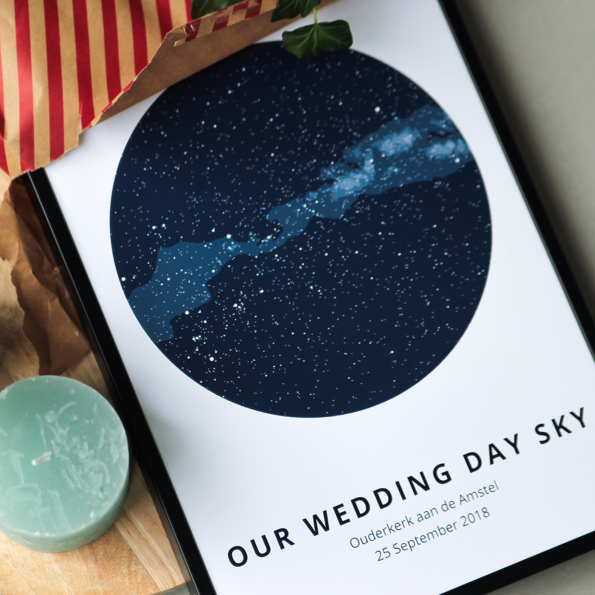 Our wedding day sky - Sterrenkaart