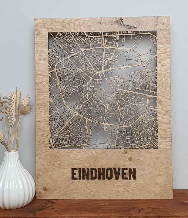 Houten stadskaart Eindhoven