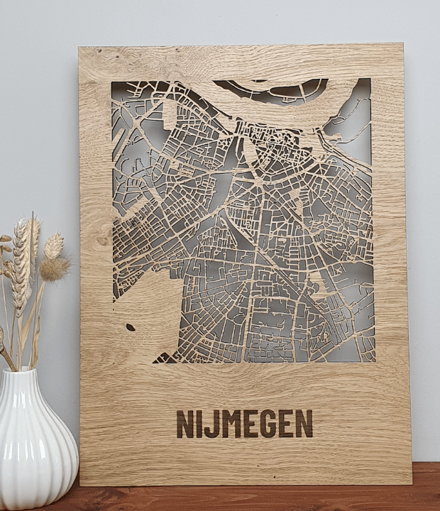 Houten stadskaart Nijmegen