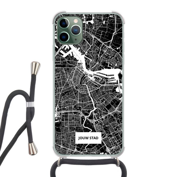Apple iPhone 11 Pro Max Crossbody case (back printed, transparent)