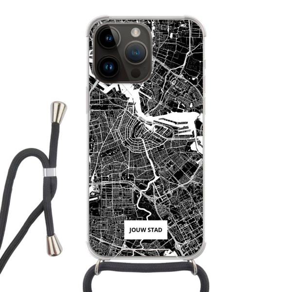 Apple iPhone 14 Pro Max Crossbody case (back printed, transparent)