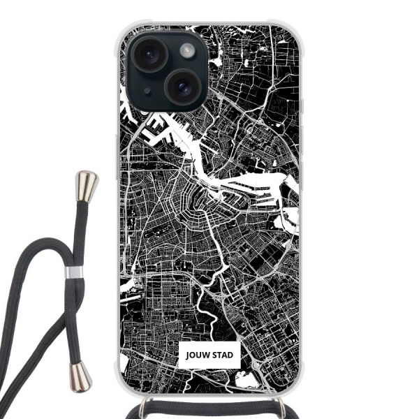 Apple iPhone 15 Crossbody case (back printed, transparent)