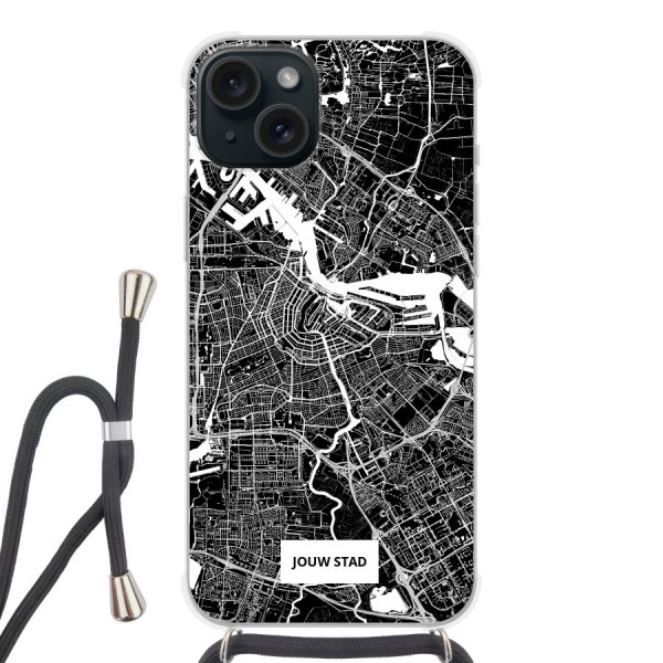 Apple iPhone 15 Plus Crossbody case (back printed, transparent)