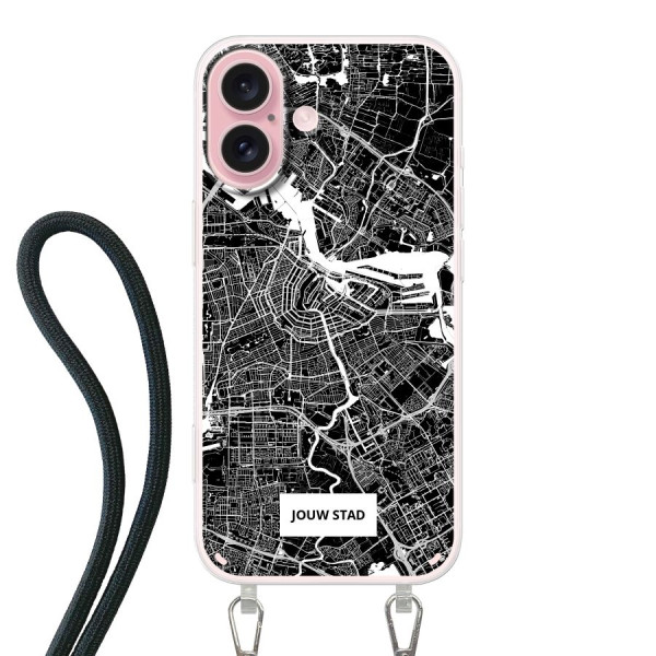 Apple iPhone 16 Crossbody case (back printed, transparent)
