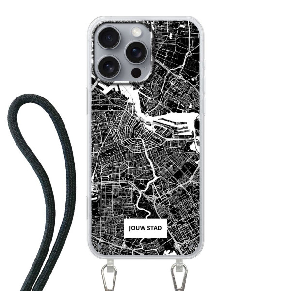 Apple iPhone 16 Pro Max Crossbody case (back printed, transparent)