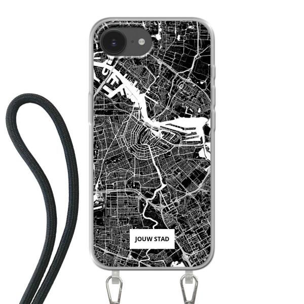 Apple iPhone 16e Crossbody case (back printed, transparent)