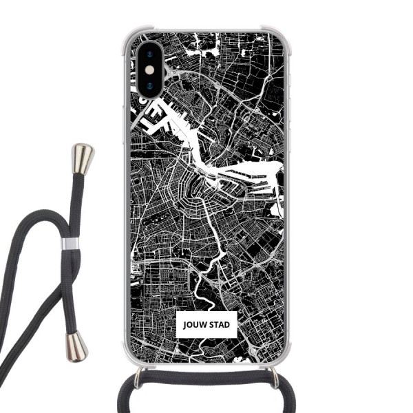 Apple iPhone X / Xs Crossbody case (back printed, transparent)