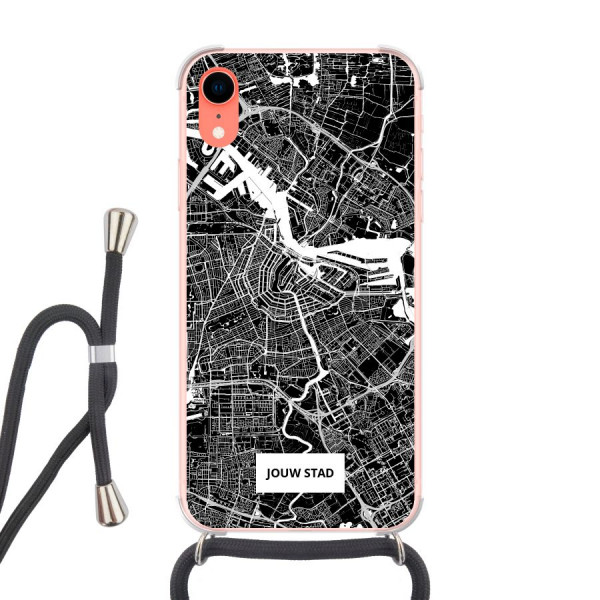 Apple iPhone Xr Crossbody case (back printed, transparent)