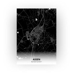 Assen print - Zwart stijl